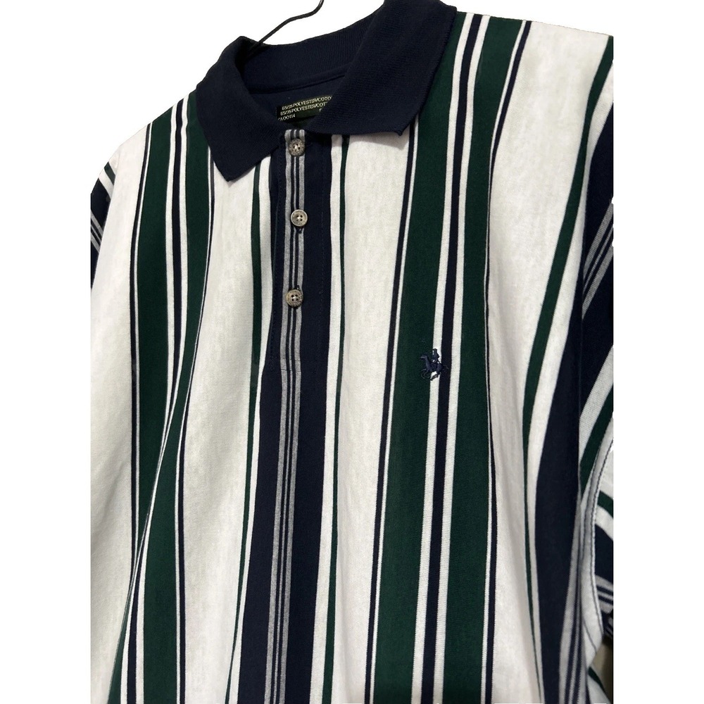 Vintage Knights Of The Round Table Striped Polo Shirt Men's‎ L Multicolor